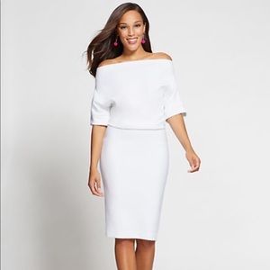 BLUE Draped Sheath Dress